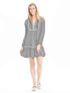 Banana Republic Womens Striped Drop Waist Shirtdress Size L Tall - Blue Stripe