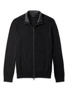 Banana Republic Mens Silk Cotton Cashmere Full Zip Sweater Jacket - Black