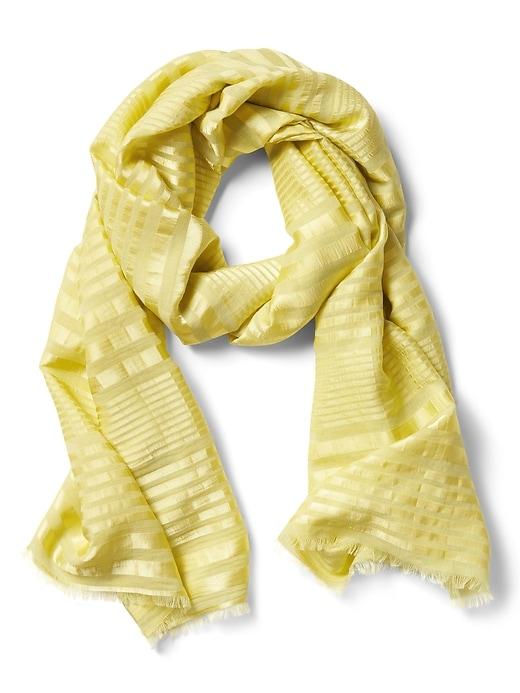 Banana Republic Womens Sateen Stripe Rectangular Scarf Citron Size One Size