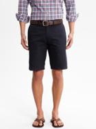 Banana Republic Solid Color Cotton Shorts - True Navy