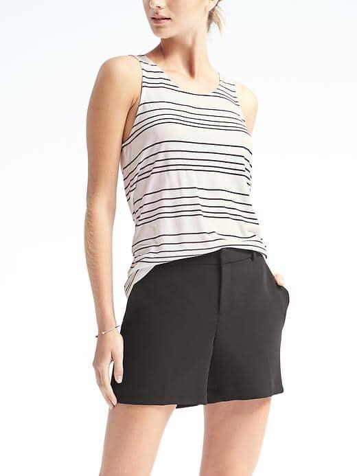Banana Republic Womens Horizontal Stripe Modal Tank - White