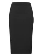 Banana Republic Womens Petite Washable Italian Wool-blend Pencil Skirt With Side Slit Black Size 0