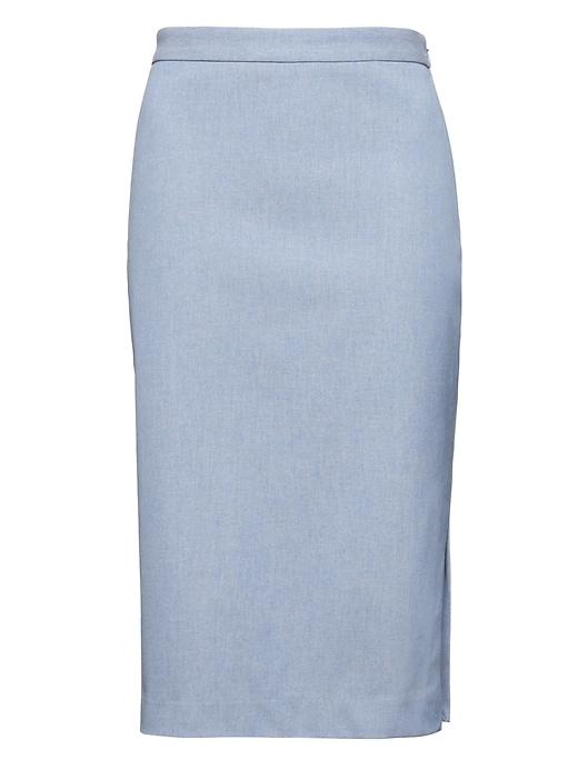 Banana Republic Womens Bi-stretchpencil Skirt With Side Slit Light Blue Size 2