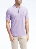 Banana Republic Mens Solid Pique Polo - Purple Lotus