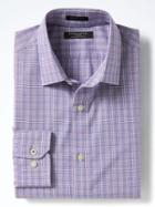 Banana Republic Mens Grant Fit Non Iron Stretch Check Shirt - Lipstick Red