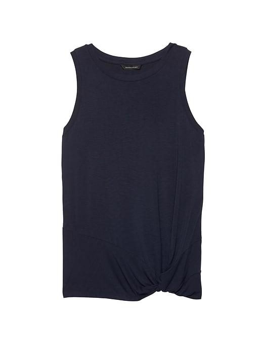 Banana Republic Womens Stretch-modal Twist Hem Tank Navy Size Xxl