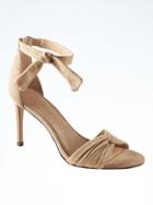 Banana Republic Ankle Bow High Heel Sandal - Biscotti Suede