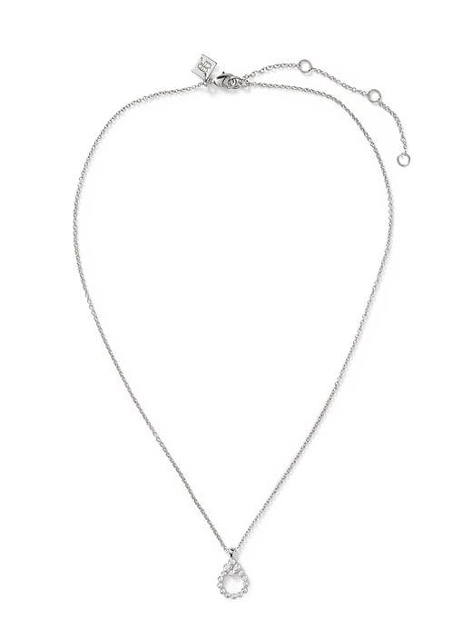 Banana Republic Womens Pave Open Drop Pendant Necklace Silver Size One Size