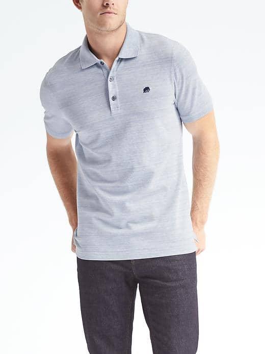 Banana Republic Solid Pique Polo - Spa Blue
