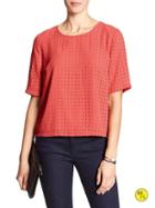 Banana Republic Factory Perforated Top Size L Petite - Spiced Coral