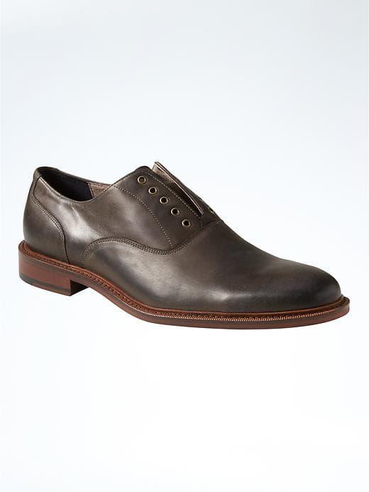 Banana Republic Mens Caleb Laceless Oxford - Gray