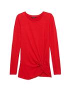 Banana Republic Womens Luxespun Twist-front T-shirt Ultra Red Size L