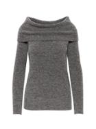 Banana Republic Womens Aire Off-the-shoulder Sweater Heather Charcoal Size S