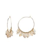 Banana Republic Womens Sea Glass Hoop Earring Clear Size One Size