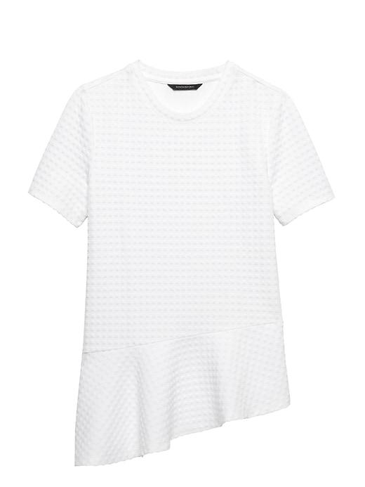 Banana Republic Womens Gingham Flounce Tee White Size S