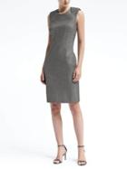 Banana Republic Womens Padded Cap Sleeve Bi Stretch Sheath Dress - Heather Gray