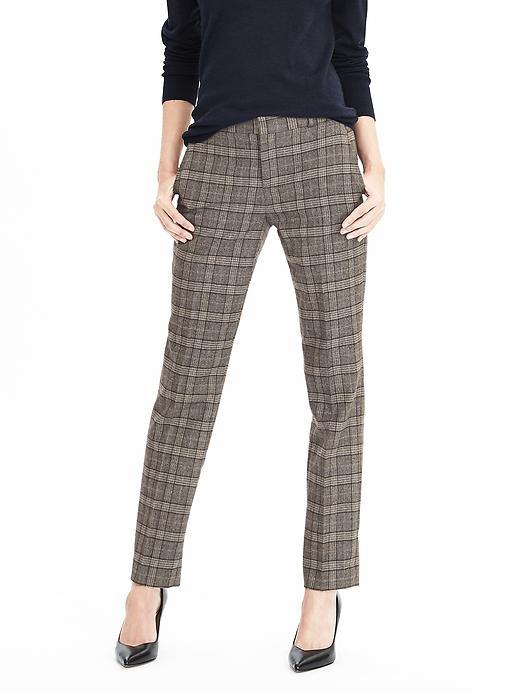 Banana Republic Womens Ryan Plaid Wool Size 0 Short - Brown Glenplaid