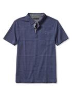 Banana Republic Mens Baja Stripe Pique Polo Size L Tall - Blanket Blue