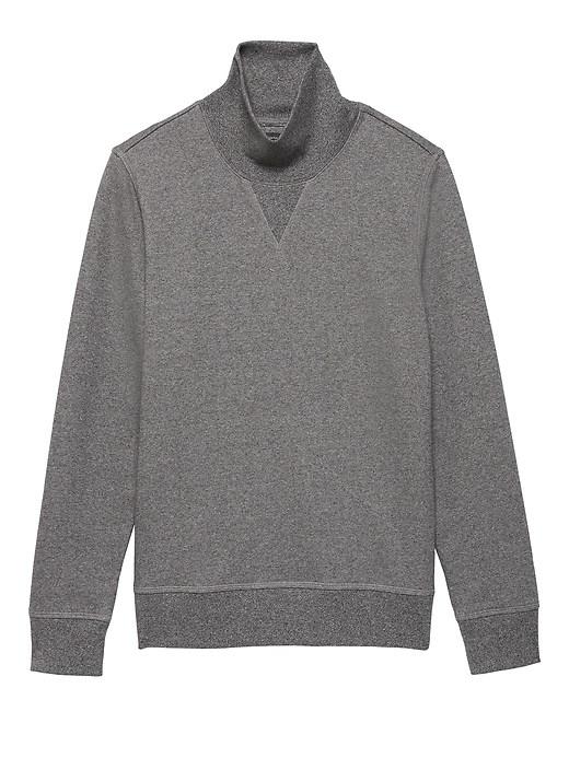 Banana Republic Mens French Terry Turtleneck Sweatshirt Gray Texture Size S