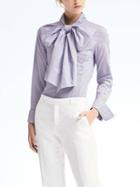Banana Republic Womens Stripe Bow Shirt - Purple Crayon