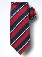 Banana Republic Mens Classic Stripe Silk Nanotex Tie - Red