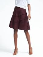 Banana Republic Womens Lace Ruffle Flare Skirt - Pinot Noir