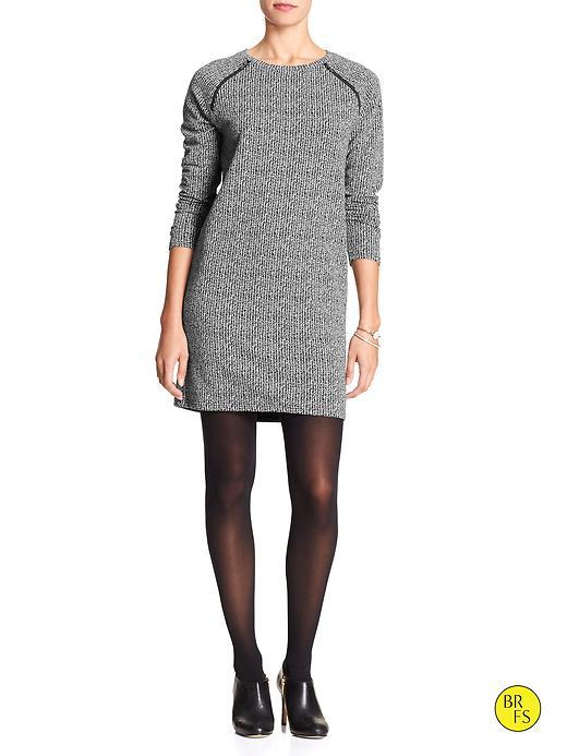 Banana Republic Womens Factory Jacquard Dress Size L - Black And White Print