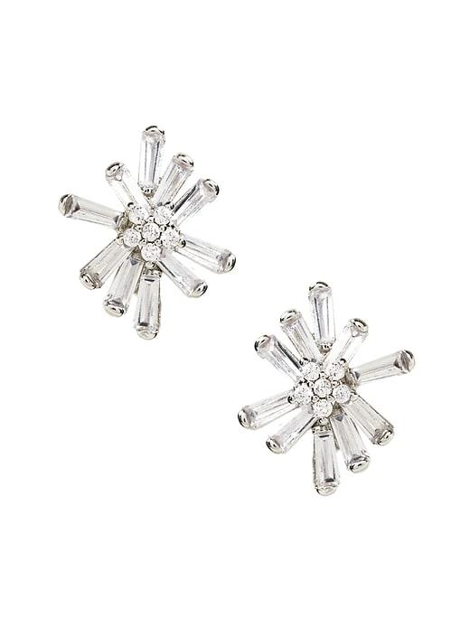 Banana Republic Womens Floral Starburst Stud Earring Clear Size One Size