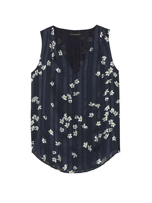 Banana Republic Womens Petite Floral Pleated Drapey Tank Mixed Floral Size S
