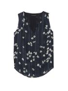 Banana Republic Womens Petite Floral Pleated Drapey Tank Mixed Floral Size S