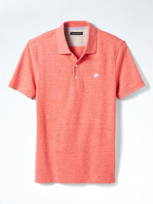 Banana Republic Mens Slim Pique Polo - Rich Orange