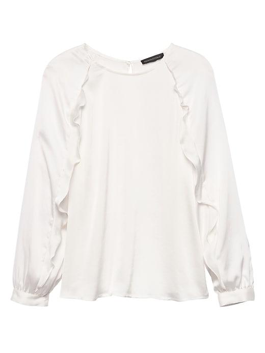 Banana Republic Womens Ruffle Raglan Top White Size Xl