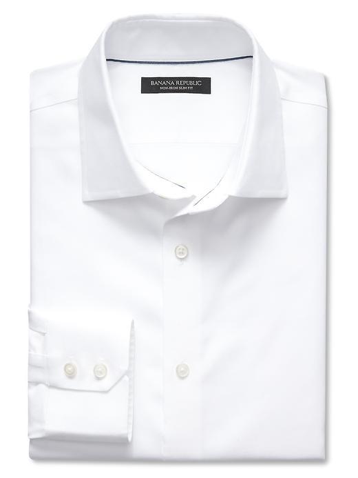 Banana Republic Mens Classic Fit Non Iron Solid Shirt Size L Tall - White
