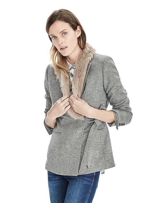 Banana Republic Side Tie Brown Blazer - Brown/midnight