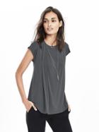 Banana Republic Drape Shoulder Top Size L - Vintage Gray