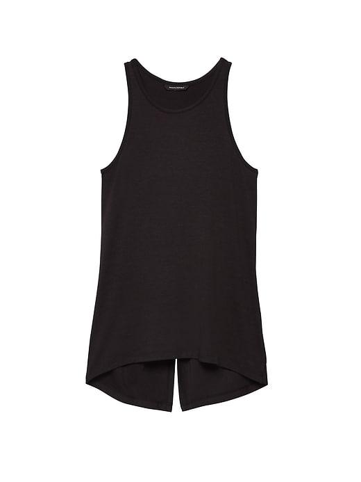 Banana Republic Womens Life In Motion Ultra-soft Modal Twist Back Top Black Size Xxs