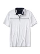 Banana Republic Mens Luxe Touch Piped Chest Polo Size L Tall - White