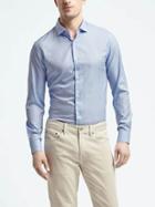 Banana Republic Mens Camden Fit Textured Supima Cotton Shirt - Light Blue