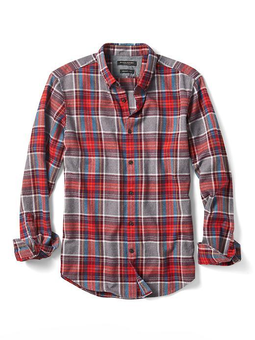 Banana Republic Mens Grant Fit Large Tartan Flannel Shirt - Red