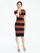 Banana Republic Womens Ribbed Polo Sweater Dress Size L - Preppy Navy