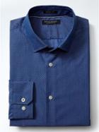 Banana Republic Mens Grant Fit Circle Print Supima Cotton Shirt - Comet Blue