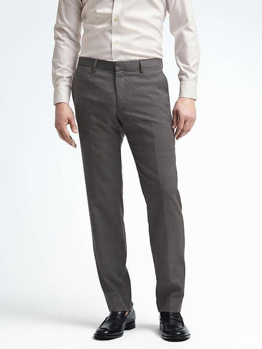 Banana Republic Slim Performance Wool Pant - Charcoal