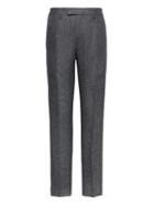 Banana Republic Mens Heritage Tapered Irish Check Linen Suit Pant Dark Charcoal Size 34w