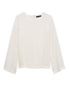 Banana Republic Womens Solid Bell-sleeve Top White Size Xs