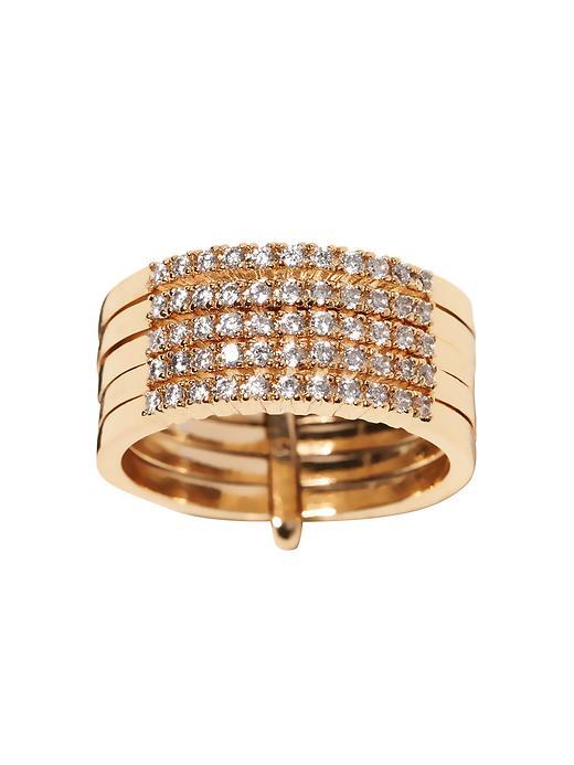 Banana Republic Sparkle Stack Ring Size 5 - Gold