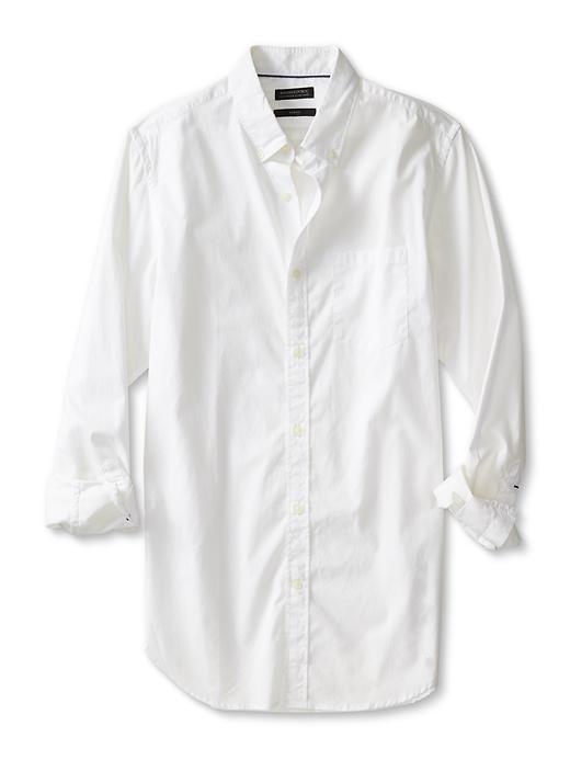 Banana Republic Mens Slim Fit Custom 078 Wash White Shirt Size L Tall - White