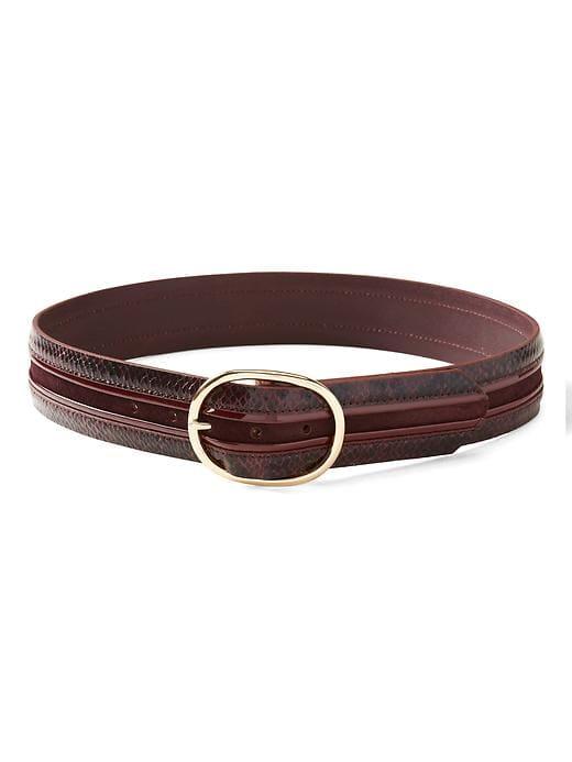 Banana Republic Suede Stripe Waist Belt - Burgundy