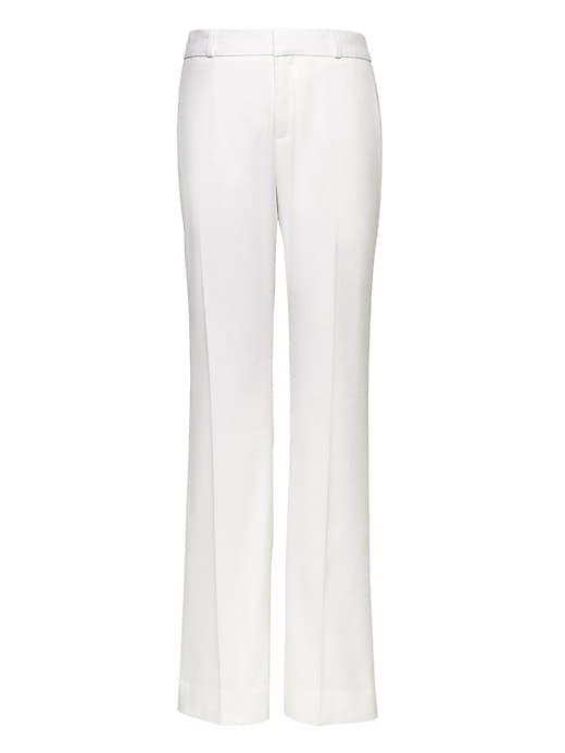 Banana Republic Womens Logan Trouser-fit Stretch Linen-cotton Pant White Size 2