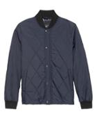 Banana Republic Mens Water-resistant Quilted Bomber Jacket Navy Size Xs