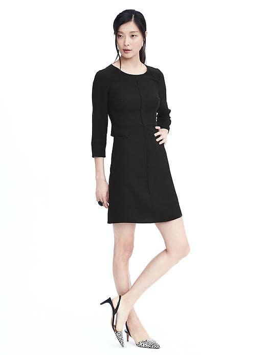 Banana Republic Womens Laser Cut Detailed Dress - Black